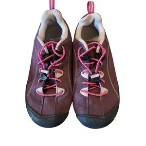Keen Youth Purple Pink Jasper Leather Athletic Sneaker Hiking Shoes Size 3